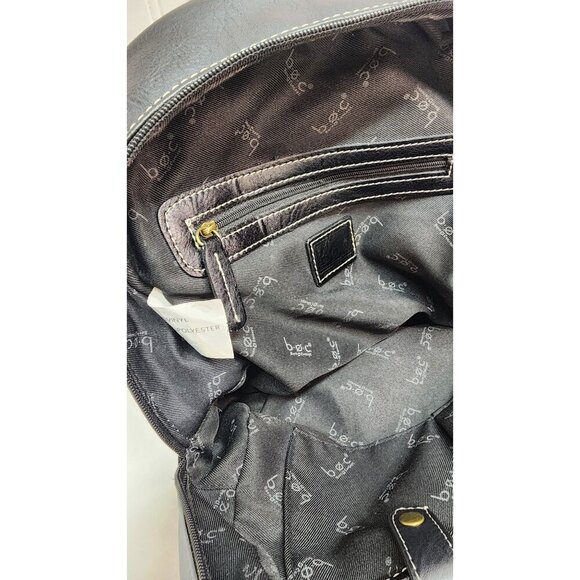 B.O.C. Black Faux Leather Mini Backpack Purse With Adjustable Straps & Gold Acce - Picture 11 of 15